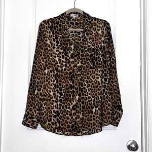 Express Original Fit Leopard Print Portofino Shirt